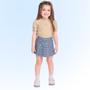 Imagem de Conjunto Infantil Verão Menina Blusa E Short Saia Xadrez Tam 2 a 3 - Fakini