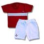 Imagem de Conjunto Infantil Verão Menino Bermuda Camiseta Bebê Macio Confortavel