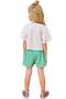 Imagem de Conjunto Infanto Juvenil Feminino Kukiê Strass Urso Branco e Verde - 66807