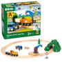 Imagem de Conjunto Inicial de Trem de Madeira com Elevador e Carga - Brinquedo Educativo