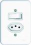 Imagem de Conjunto Interruptor 1 Tecla Simples 1 Tomada 10A Embutir Radial Branco Completo