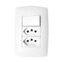 Imagem de Conjunto interruptor 10a  2tom 2p t 20a- 4x2 br sleek margirius