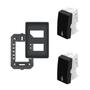 Imagem de Conjunto Interruptor Duplo Campainha Pulsador Fame Habitat Black