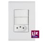 Imagem de Conjunto Interruptor Duplo Com Tomada 2P+T 10A Kit 2 Unidades