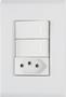Imagem de Conjunto Interruptor Duplo Com Tomada 2P+T 10A Kit 2 Unidades