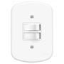 Imagem de Conjunto Interruptor Duplo Paralelo 4x2 Completo Fame Blanc