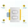 Imagem de Conjunto Interruptor Duplo Simples 10Ax Atria Branco
