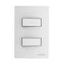 Imagem de Conjunto Interruptor Duplo Simples 10Ax Atria Branco