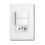 Imagem de Conjunto Interruptor duplo simples + Tomada 10A Recta - B.lux