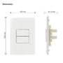 Imagem de Conjunto Interruptor Simples DuploSleek Margirius Branco
