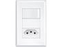 Conjunto Interruptor Simples e Tomada 2P+T 10A - Fame 4x2 Evidence Branco Imagem de Conjunto Interruptor Simples e Tomada 2P+T 10A - Fame 4x2 Evidence Branco