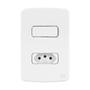 Imagem de Conjunto Interruptor Simples + Tomada 10A 4X2 Composé Branco - Weg