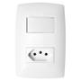 Imagem de Conjunto Interruptor Simples + Tomada 20A 4X2 - Branco