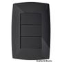 Imagem de Conjunto Interruptor Triplo Paralelo 4X2 - Blux Home Grafite