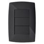 Imagem de Conjunto Interruptor Triplo Simples 4X2 - Blux Home Grafite