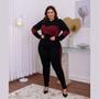Imagem de Conjunto Inverno Blusa Manga Longa  Com Capuz E Calça Comprida Plus Size