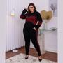 Imagem de Conjunto Inverno Blusa Manga Longa  Com Capuz E Calça Comprida Plus Size