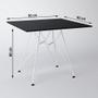 Imagem de Conjunto Jantar Eames De Ferro Branco E Tampo Quadrado Preto 90cm 4 Cadeiras Branca