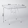 Imagem de Conjunto Jantar Eames De Ferro Branco E Tampo Quadrado Vidro 90cm 4 Cadeiras Branca