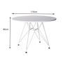 Imagem de Conjunto Jantar Eames De Ferro Branco Tampo Redondo 110cm Branco 4 Cadeiras Brancas