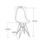 Imagem de Conjunto Jantar Eames De Ferro Branco Tampo Redondo 110cm Vidro 4 Cadeiras Pretas