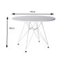 Imagem de Conjunto Jantar Eames de Ferro Branco Tampo Redondo Branco 90cm com 4 Cadeiras Brancas