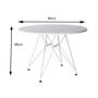 Imagem de Conjunto Jantar Eames De Ferro Branco Tampo Redondo Branco 90cm Com 4 Cadeiras Brancas