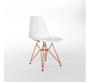 Imagem de Conjunto Jantar Eames De Ferro Cobre Tampo Redondo 110cm Branco 4 Cadeiras Brancas