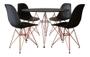 Imagem de Conjunto Jantar Eames De Ferro Cobre Tampo Redondo 110cm Preto 4 Cadeiras Preto