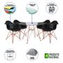 Imagem de Conjunto Jantar Mesa Redonda Vidro Eames Eiffel 90cm com 4 Poltronas Pretas Ferro Cobre