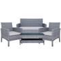 Imagem de Conjunto Jardim Sofá 2 Lugares Com 2 Poltronas Rattan Davos
