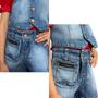 Imagem de Conjunto Jeans Infantil Meninas Confortavel-Short+Camisa Social+Colete-Parque-Festas-Natal-Ano Novo-Livia-