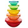 Imagem de Conjunto jogo de pote de vidro colorido com 5 peças para alimentos