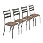 Imagem de Conjunto Jogo Kit 4 Cadeiras Metal Aço Cozinha Jantar Almofadada