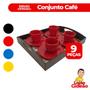 Imagem de Conjunto Jogo Xícara Com Suporte 4 Xícaras Com Pires Bandeja P/ Café Chá