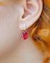 Imagem de Conjunto Jóias Colar E Brincos Vermelho Rubi Feminino Prata Maciça 925 Ref. 125