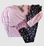 Imagem de Conjunto juvenil inverno blusa meia malha e calça fleece