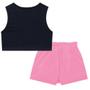 Imagem de Conjunto Juvenil Lilimoon Cropped em Canelado Shorts-Saia Sarja Preto/Rosa