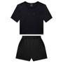 Imagem de Conjunto Juvenil Lunender Blusa e Shorts em Viscose - Preto