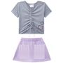 Imagem de Conjunto juvenil menina anjo blusa e shorts jacquard