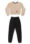 Imagem de Conjunto Juvenil para Meninas com Blusão Cropped e Calça em Moletom Gloss