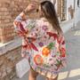 Imagem de Conjunto Kimono Estampado em Viscolinho com Top de Elástico - Selva Tropical