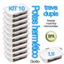 Imagem de Conjunto Kit 10 Potes Hermético Marmita Fitness geladeira microondas freezer