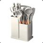 Imagem de Conjunto Kit 18 Utensílios de cozinha, silicone premium resistente ao calor e com cabo de madeira.