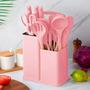 Imagem de Conjunto Kit 18 Utensílios de cozinha, silicone premium resistente ao calor e com cabo de madeira.
