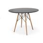 Imagem de Conjunto Kit 4 Cadeiras Eiffel Eames Preta + 1 Mesa Eames 80cm Preta Base Madeira Sala Cozinha