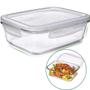 Imagem de Conjunto Kit 4 Potes Vidro Hermético Retangular 370ml