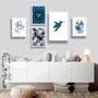 Imagem de Conjunto Kit 5 Quadros Decorativos Geométrico Beija Flor