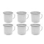 Imagem de Conjunto Kit 6 Caneca Esmaltado 6cm Esmaltada Branca 150ml Servir