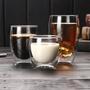 Imagem de Conjunto Kit 6 Copo De Café 90ml Isolante Vidro Duplo Expresso Chá Suco Design Moderno Transparente